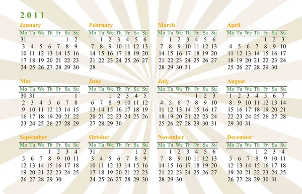 Calendar year 2011 — Stock Photo, Image