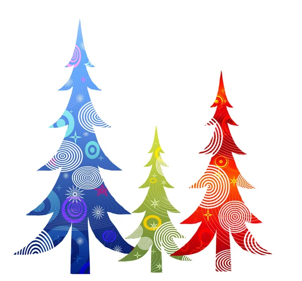 Ретро-рождественские деревья — стоковое фото