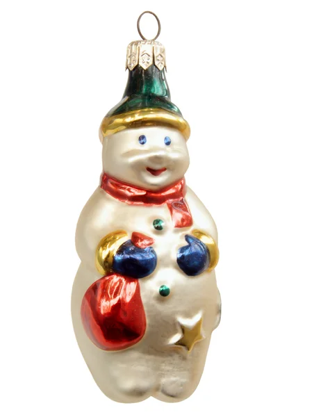 Natal boneco de neve brinquedo isolado no fundo — Fotografia de Stock