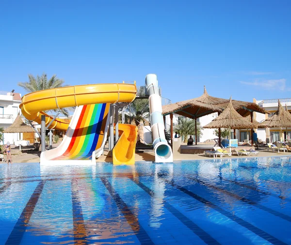 Aquapark in populaire hotel — Stockfoto