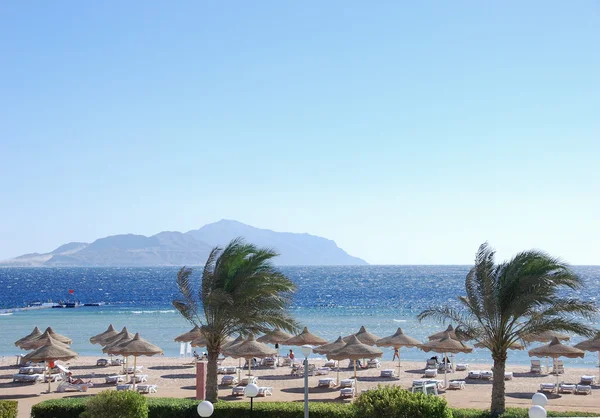 Beach of luxury hotel at Red Sea resort — Stock Photo, Image
