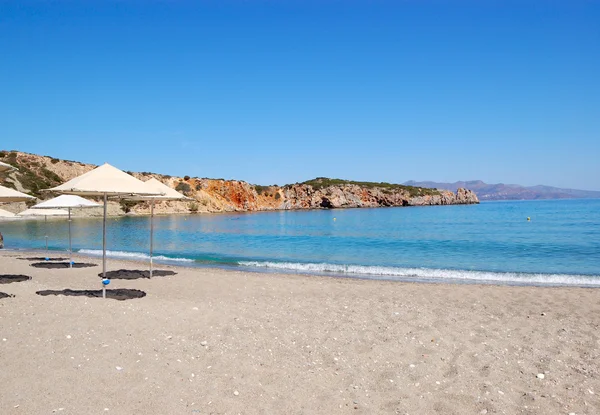 希腊克里特岛豪华酒店海滩 — 图库照片