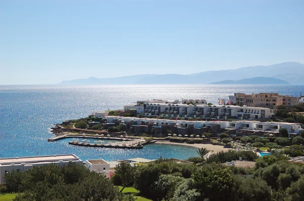 Plážová oblast luxusní hotel, Kréta, Řecko — Stock fotografie