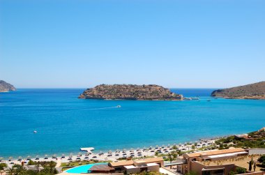 spinalonga Island, Girit manzaralı lüks otel Plajı,