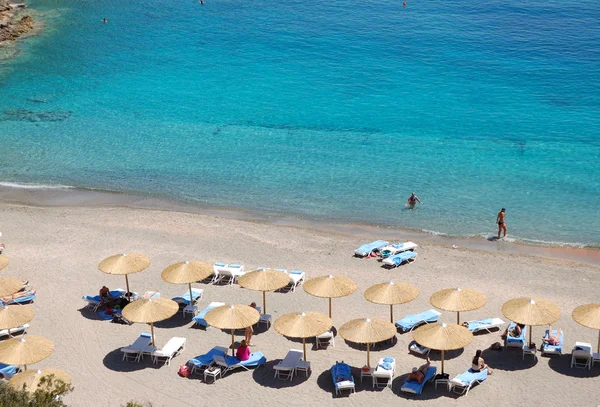 Plaża luksusowego hotelu, Kreta, Grecja — Zdjęcie stockowe