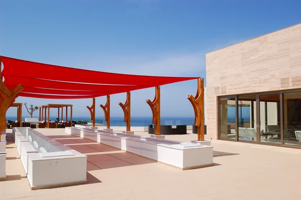 Entrada do moderno hotel de luxo, Creta, Grécia — Fotografia de Stock