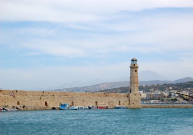 Deniz feneri retimno port, crete, Yunanistan