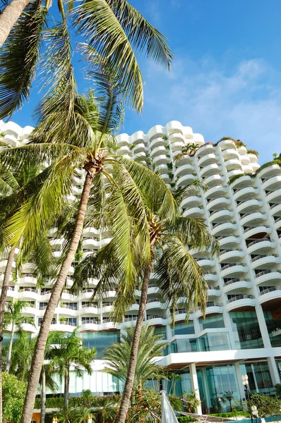 Palmbomen op de luxehotel, pattaya, thailand — Stockfoto