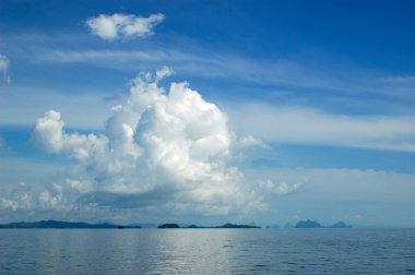 Bulutların üzerinde Hint Okyanusu, phuket, Tayland