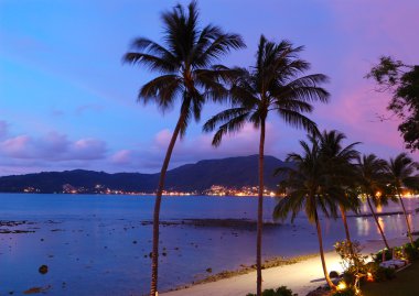 Sunset at the Patong beach, Phuket, Thailand clipart