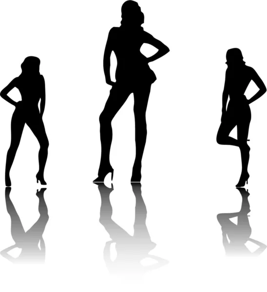 Trois belles filles sexy — Image vectorielle