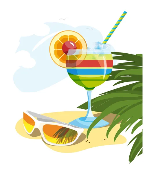 Lunettes de soleil _ cocktail — Image vectorielle