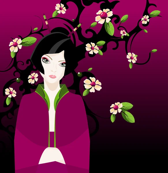 stock vector Geisha