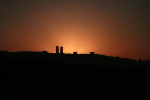 Skyline no pôr do sol — Fotografia de Stock