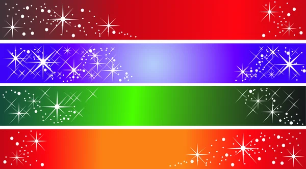Conjunto de 4 diferentes banners navideños — Vector de stock