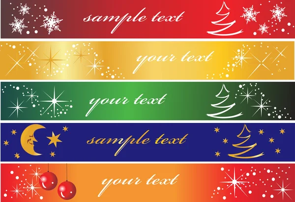 Uppsättning av 5 olika holiday banners — Stock vektor