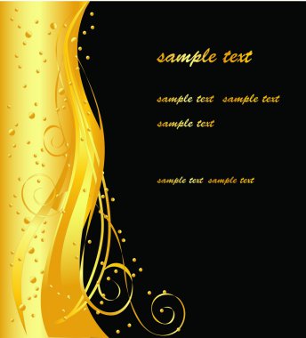 Elegant vector black and gold background clipart