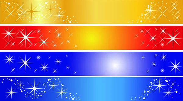 Set of 4 different holiday banners — Stock Vector