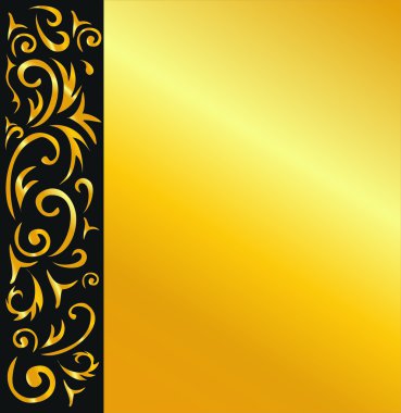 Elegant vector black and gold background clipart