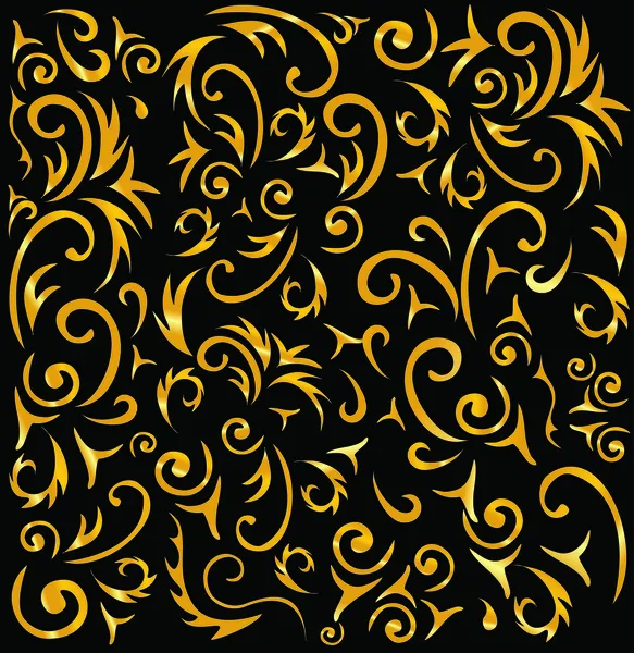 Fondo ornamental negro y dorado — Archivo Imágenes Vectoriales