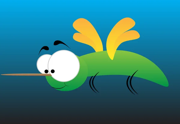 Zanzara verde allegra — Vettoriale Stock