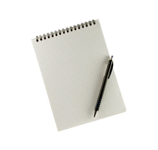 Cuaderno y un bolígrafo —  Fotos de Stock