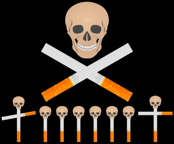 Cimetière de cigarettes — Image vectorielle