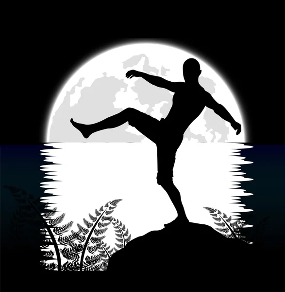 In the moonlight. second picture — Stock Vector