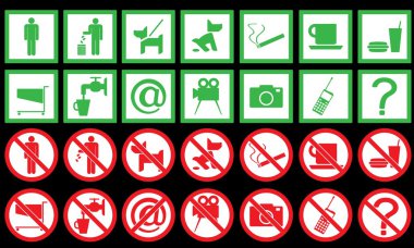 Set of signs clipart