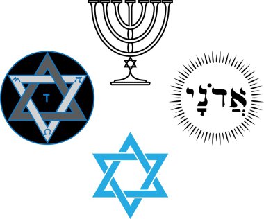 The jewish religious and magic symbols clipart