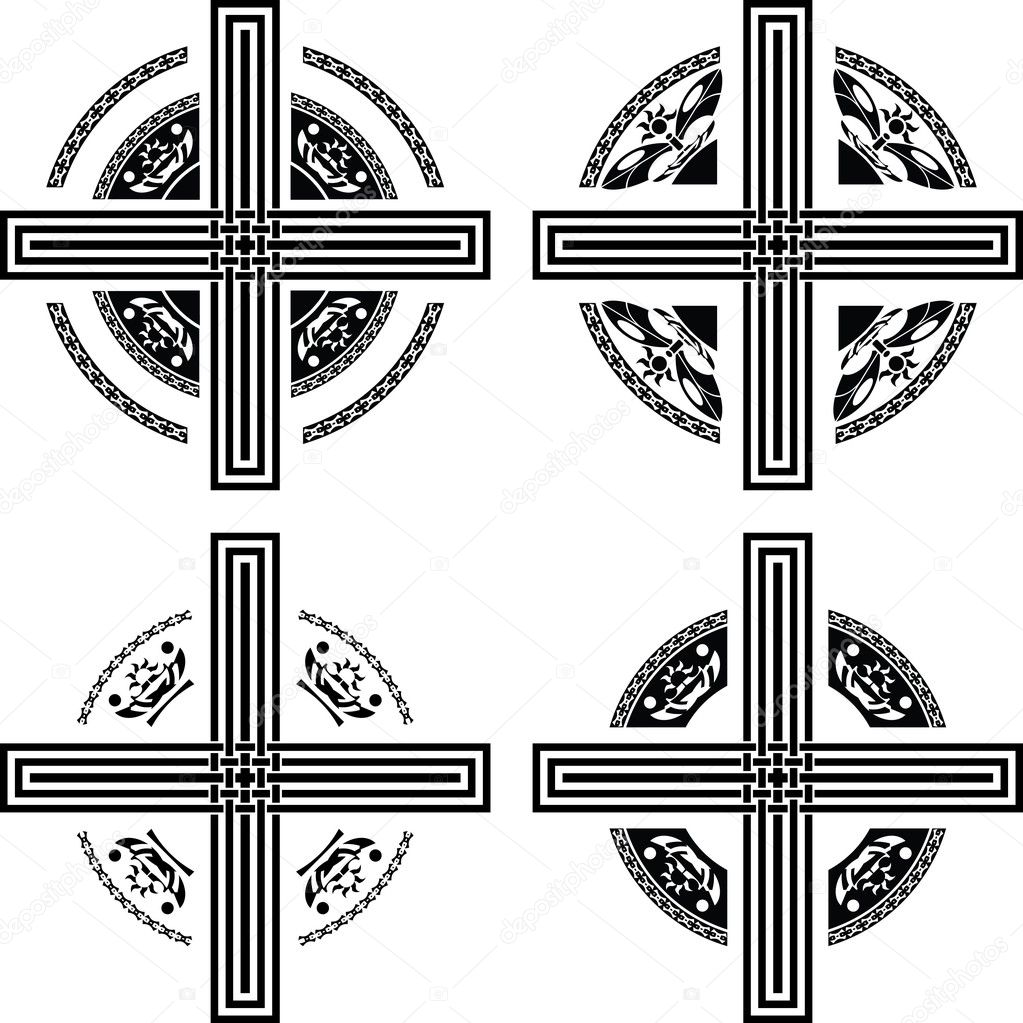 Set of fantasy crosses