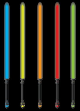 Set of lightsabers clipart