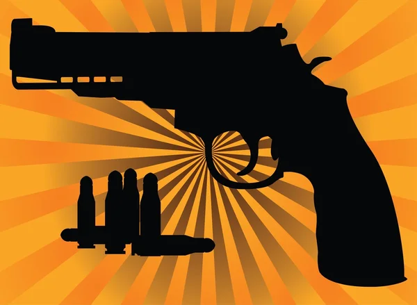 Pistola e balas —  Vetores de Stock