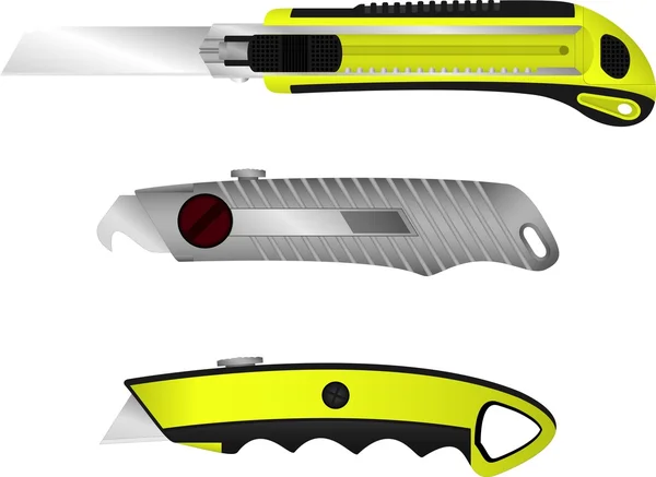 Ensemble de couteaux de coupe — Image vectorielle