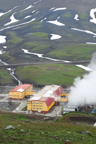 Elektrownia geotermalna na Kamczatce — Zdjęcie stockowe