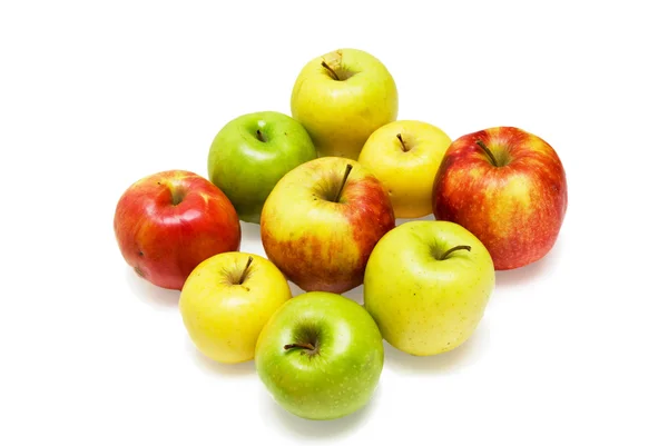 Manzanas grupo de verduras frescas sobre fondo blanco —  Fotos de Stock