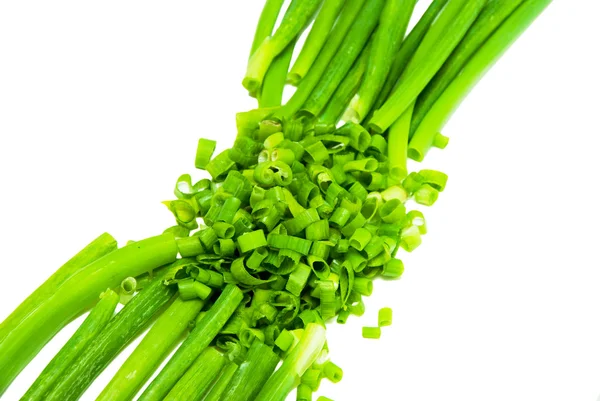 Cut green onion isolated on the white background — Stock Photo, Image