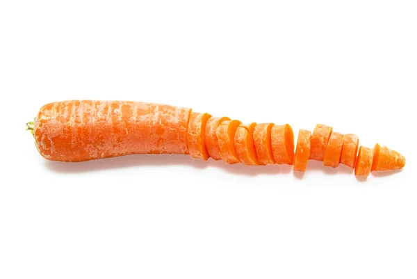 Fette di carota isolate su fondo bianco — Foto Stock