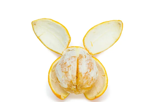 Slices of peeled orange on white background — Stock Photo, Image