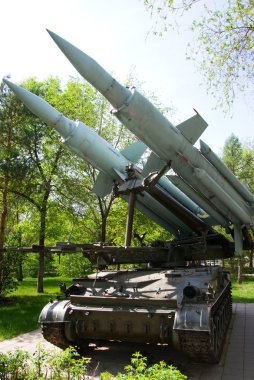 Antiaircraft gun in open-air museum clipart