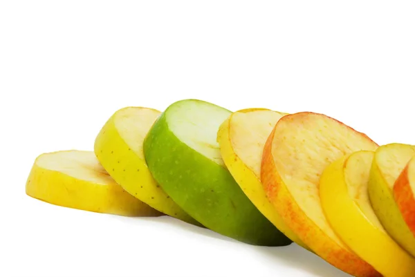 Rebanadas de manzanas frutas con corte —  Fotos de Stock