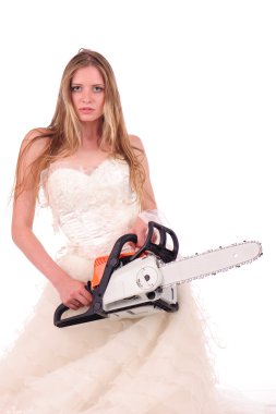 Bride with saw clipart