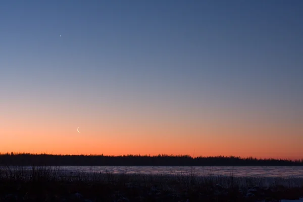 Winter sunset Venus — Stock Photo, Image