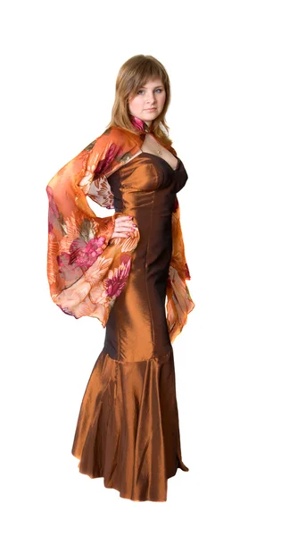 Meisje in een mooie jurk — Stockfoto