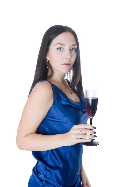 Mädchen mit einem Weinglas — Stockfoto