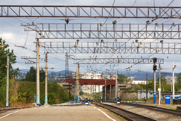 Spoorlijn platform — Stockfoto