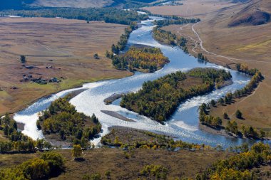 River in a valley clipart