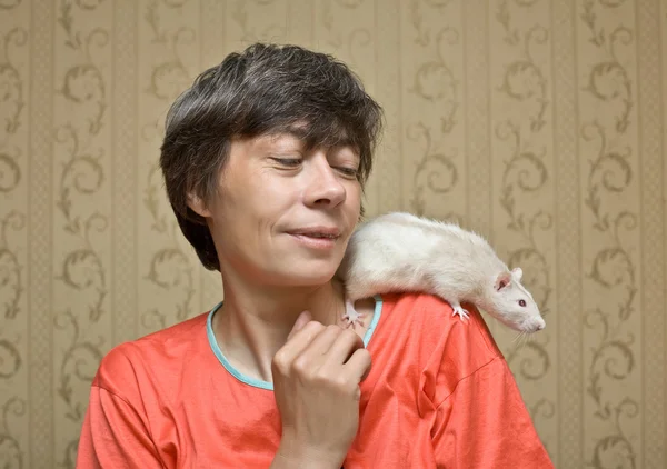 Rat on a shoulder — Stock Photo, Image