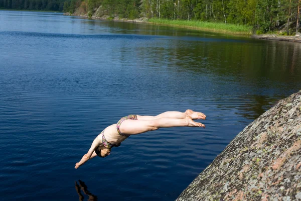 Headfirst dive — Stock Photo, Image