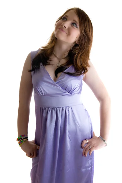 La chica con un vestido violeta —  Fotos de Stock